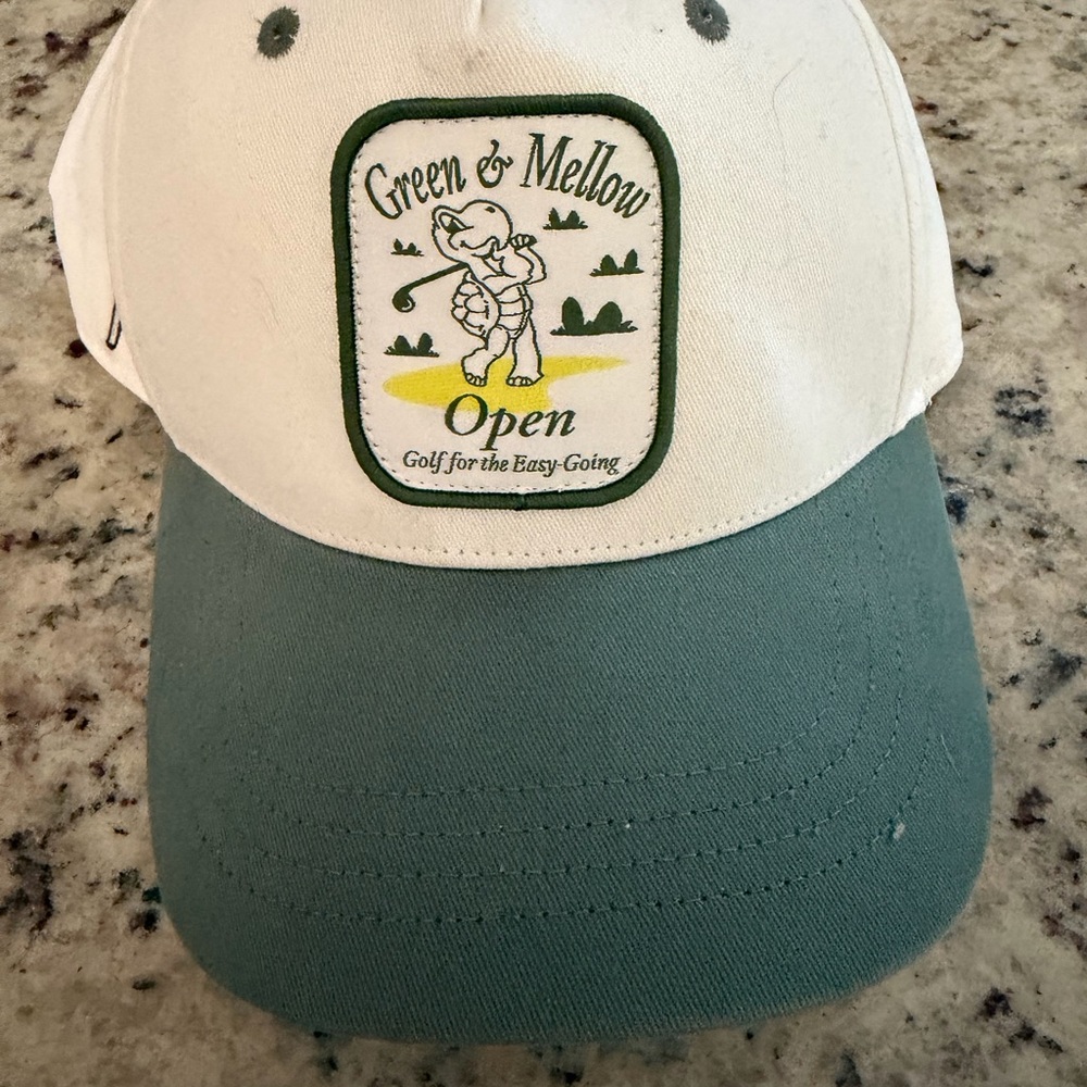 Hollister White and Green Golf Hat